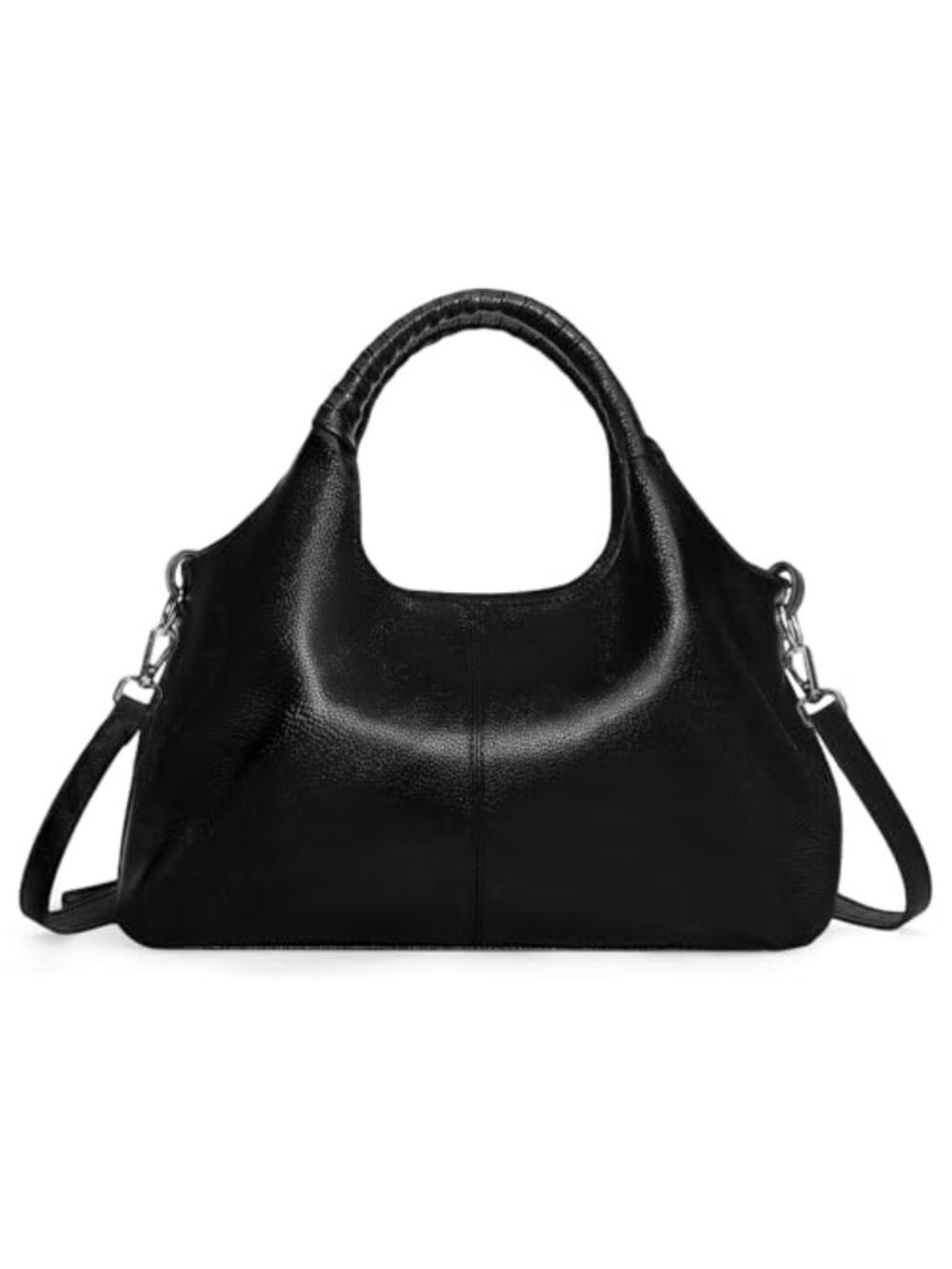 Faux Leather Hobo Shoulder Bag with Top Handle Adjustable Crossbody Purse